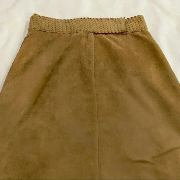 Mantle’s Suede A line knee length braided waist modern western cowgirl skirt 4P - Picture 5 of 8